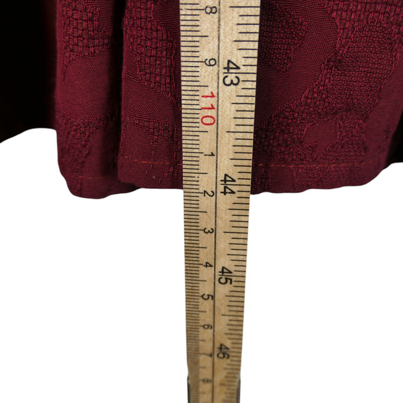 Anthropologie Midi Sweater Dress Womens XS Maroon Stretchy Mermaid Puff Sleeve - Picture 9 of 15